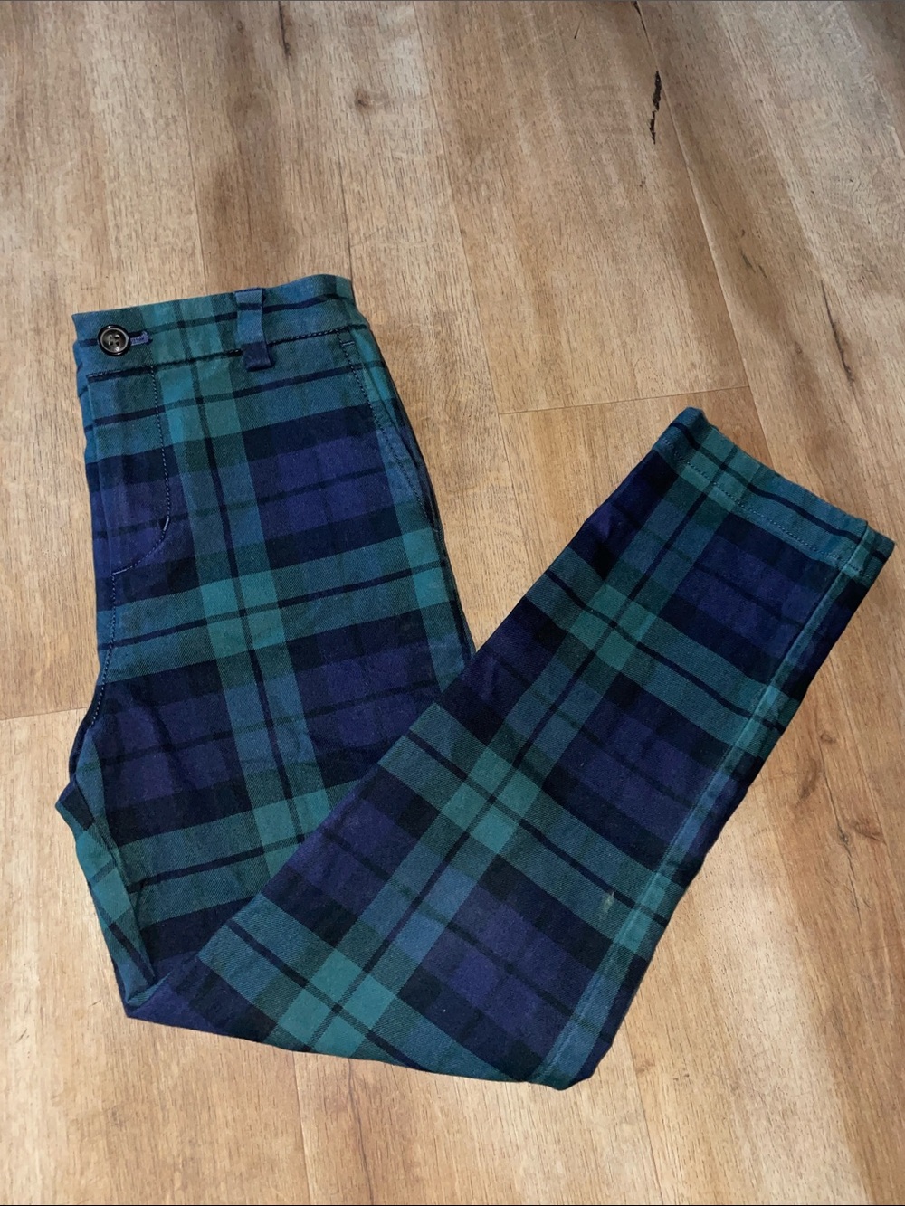 Vineyard Vines Green & Navy Plaid Kids Dress Pants
